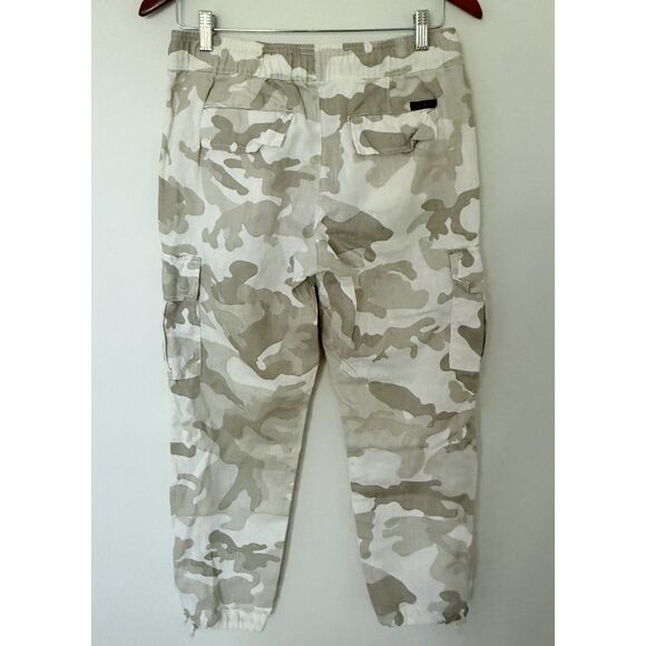 Anthropologie Sanctuary Camo Linen Cargo Pants Stretch Waist Drawstring Sz XS - Picture 3 of 9